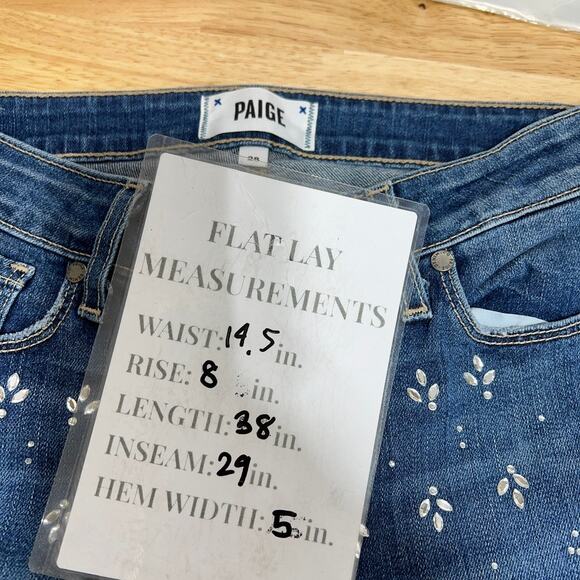 Paige Verdugo Ultra Skinny Studded Women's 28  Blue Denim Skinny Jeans - Picture 14 of 14